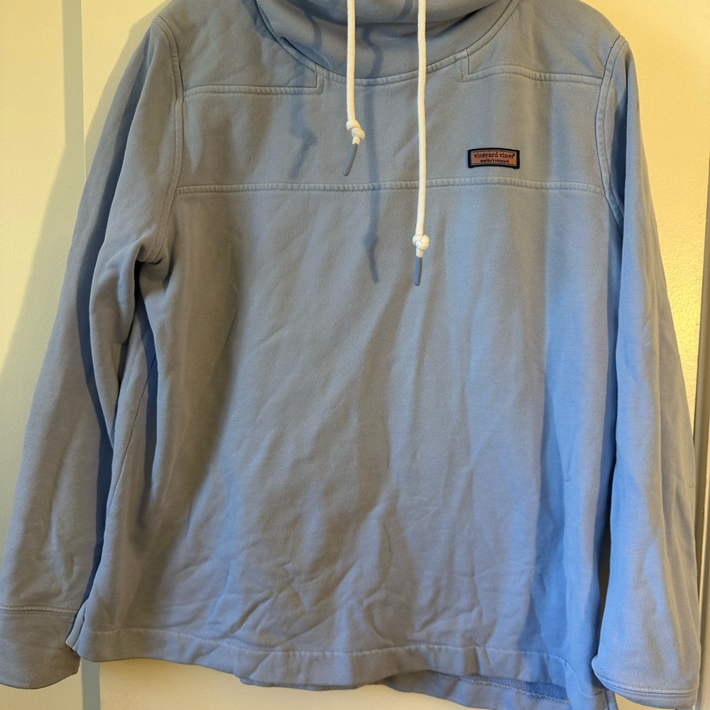 Vineyard Vines Men's Light Blue funnel neck sweater